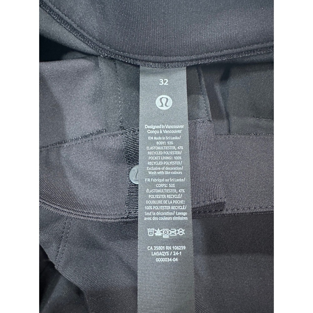 Lululemon‎ ABC Slim-Fit Trouser 28" *Warpstreme Black size 32 - Picture 3 of 5